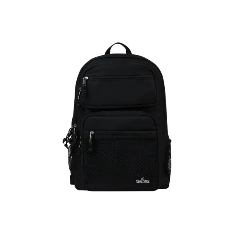 SPALDING Polyester Zipper Multi Pocket Compartment Storage Backpack Laptop Bag Tubas Unisex Black-0
