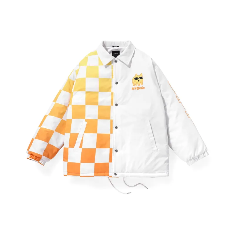XXGOGO Cartoon Letter Lapel Loose Fit Puffer Jacket Unisex-6