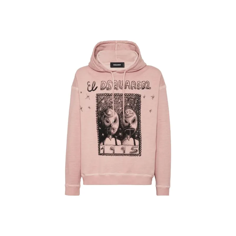 Dsquared2 Best Fade Relax Fit Mask Printed Hoodie-0
