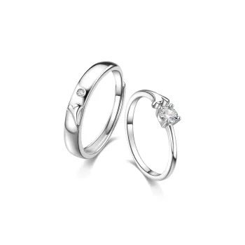 ME LUXE S925 Silver Ring, Premium Sparkling Sweet Love Ornament Unisex