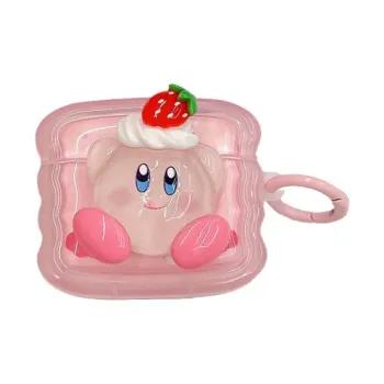 CHRROTA Compatibility With Apple AirPods Pro 2 Silicone Cartoon Cute 3D Effect Pink Kirby Headphone Cases