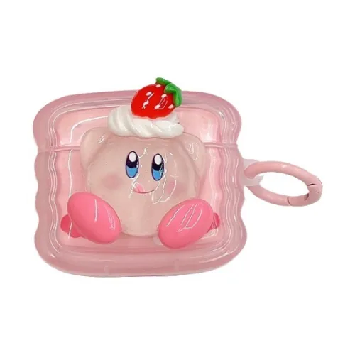 CHRROTA Compatibility With Apple AirPods Pro 2 Silicone Cartoon Cute 3D Effect Pink Kirby Headphone Cases