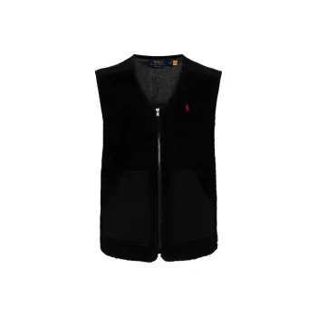 Polo Ralph Lauren Logo embroidered Faux shearling Gilet