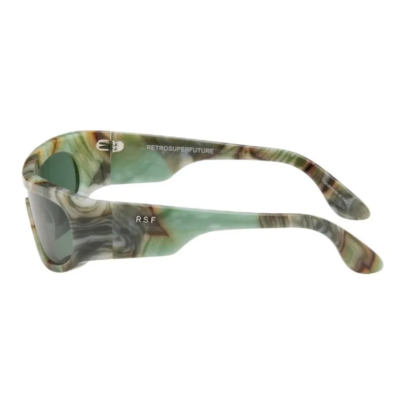 Retrosuperfuture Nylon Irregular Shape Sunglasses Men's Green-1