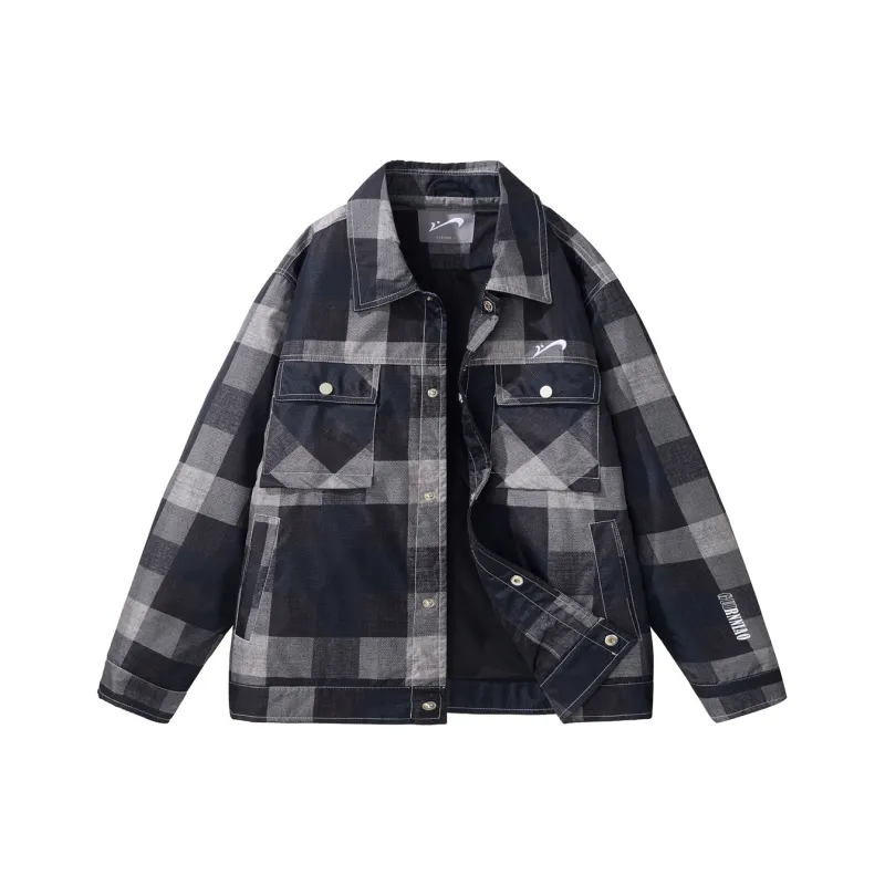 K bird Jackets Unisex Black Plaid-0