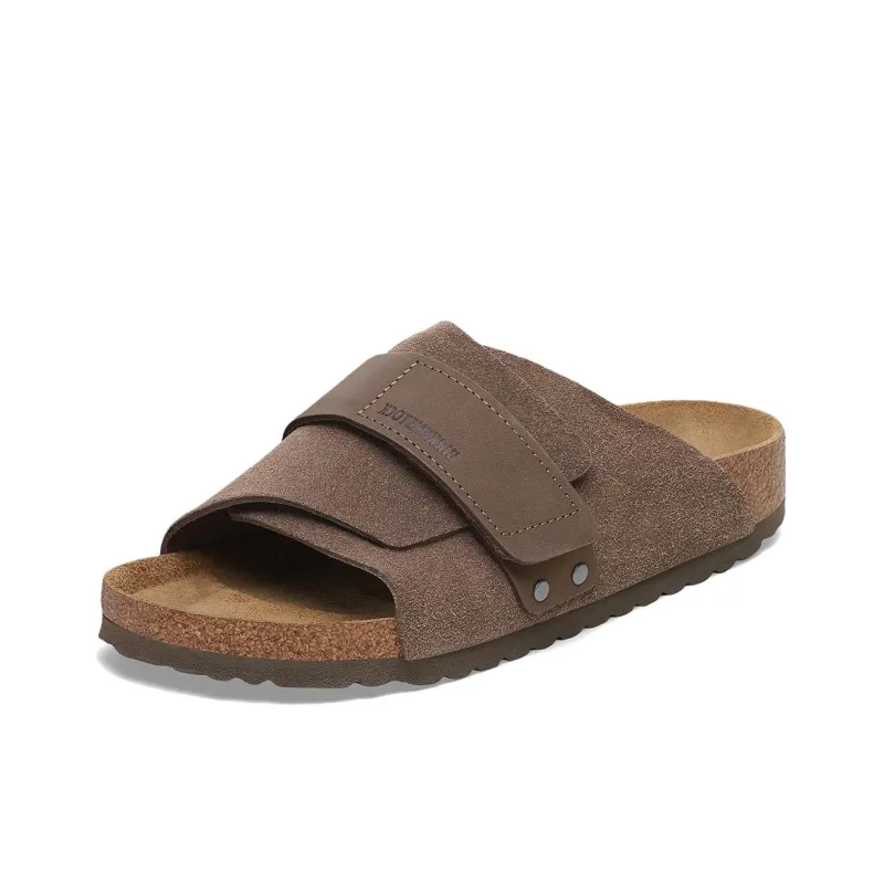 Birkenstock Kyoto Slide Slippers Unisex Gray Brown Regular Loose Fit-2