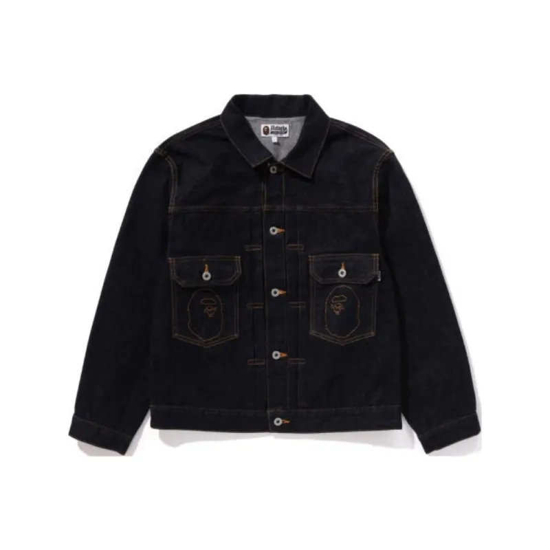 A BATHING APE Head Denim Jacket-0