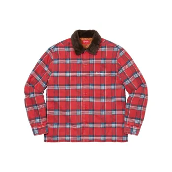Supreme Faux Fur Collar Flannel Shirt