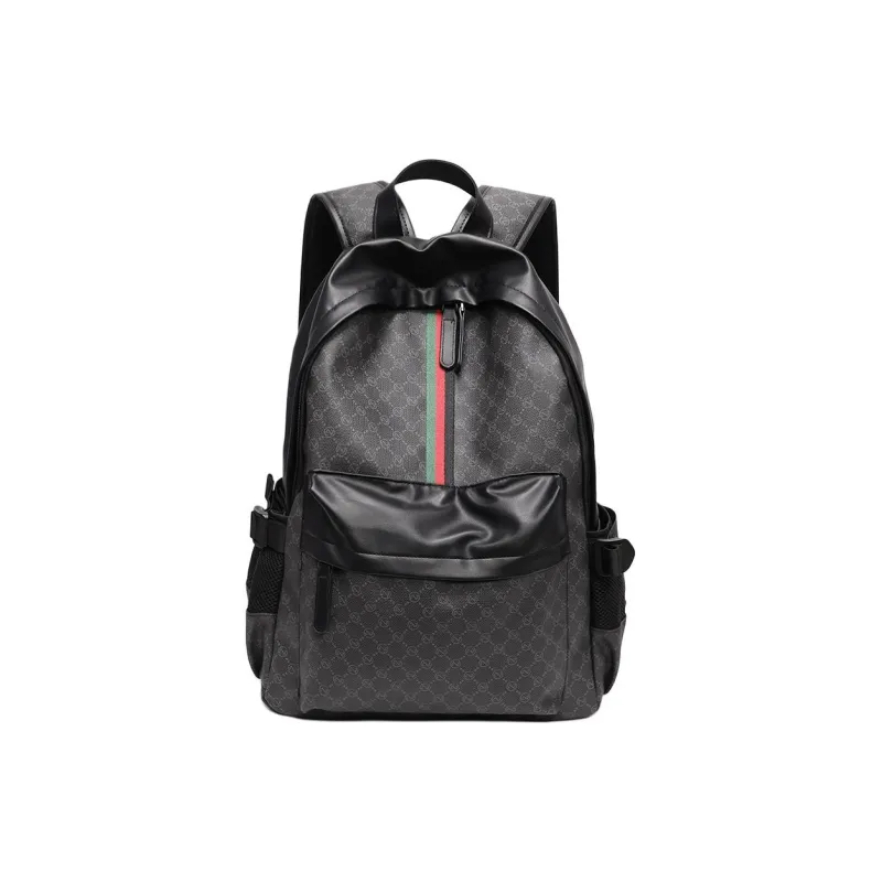 VIHUS PVC Polyvinyl Chloride Backpack Men's Black-7