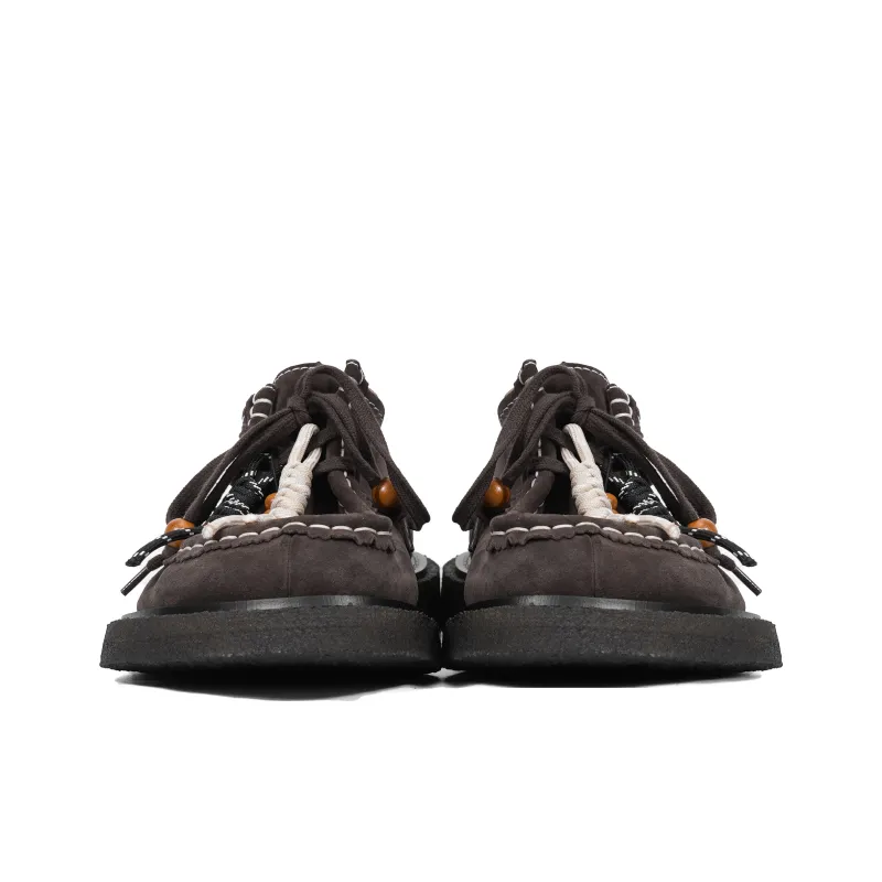 CROOKED CARD Lightweight Height Increasing Low Top Casual Shoes Men's Coffee-4