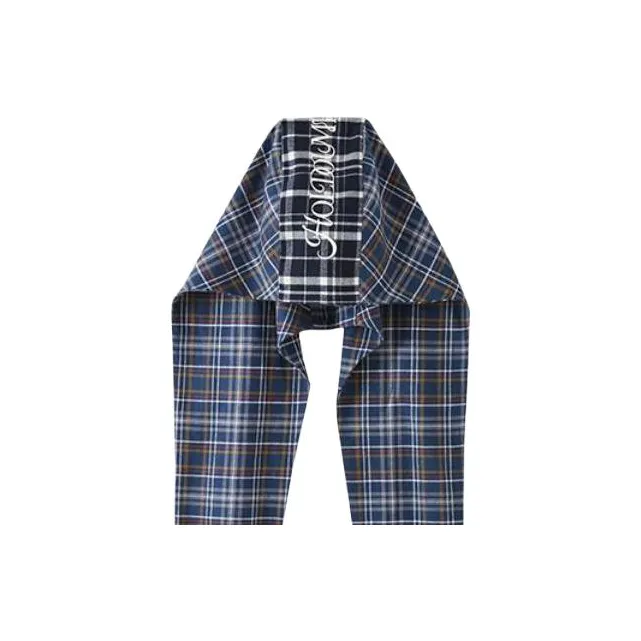 Holdoumen Cotton, Polyester, Viscose, Elastane Knit Scarves Unisex Blue-2