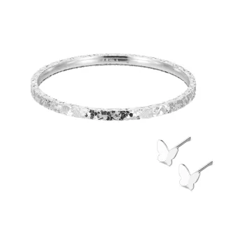 MGS 999 Fine Silver Premium Solid 'Peaceful Turn Of Fortune' Bestie Set With A Cool And Elegant Touch Unisex
