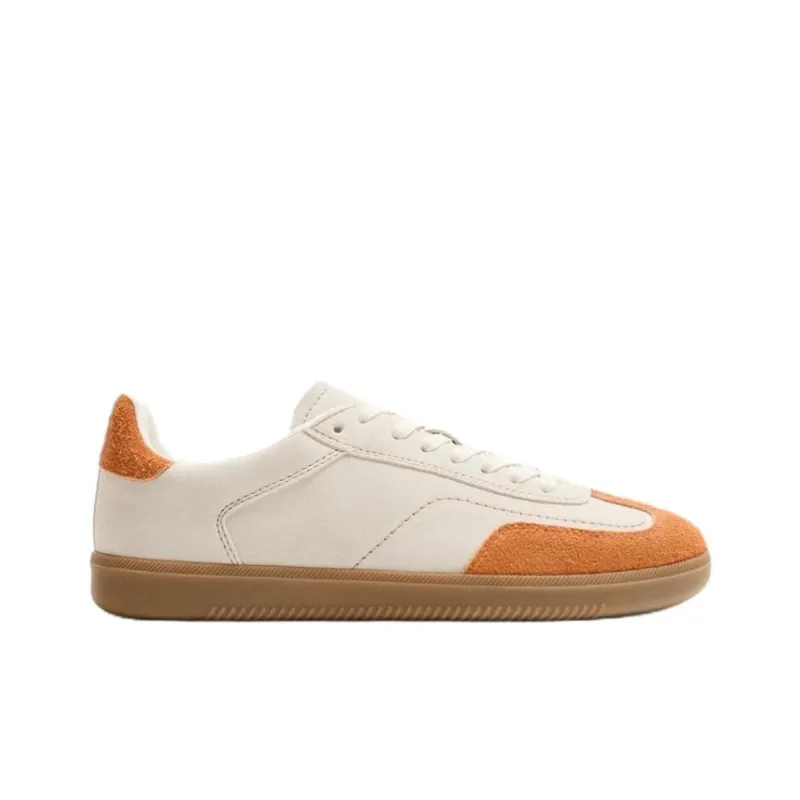 ZARA Low Top Skateboard Shoes Men's Beige-1