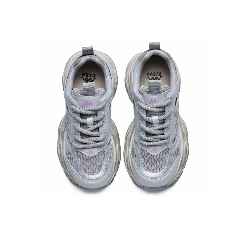 Kappa Back to Back Anti Slip Wear Resistant Low Top Chunky Sneakers Women's Silver-3
