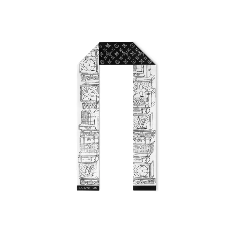 LOUIS VUITTON Silk Scarves Unisex White-1