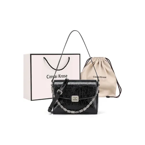 CinvaiKrose Synthetic Leather Shoulder Bag, Crossbody Bag, Shoulder Bag Women's Ecru/Black
