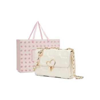 CORALDAISY Synthetic Leather Shoulder Bag, Crossbody Bag Regular Women's Coconut Milk White/Mousse Black