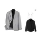 Light Gray Top (with Black Shirt+Brooch)