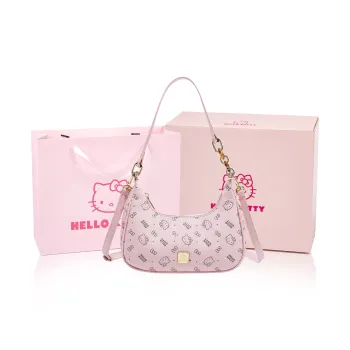 MESUCA × Sanrio Hello Kitty Collaboration Kitty Series PU Underarm Shoulder Bag Women's Multicolor