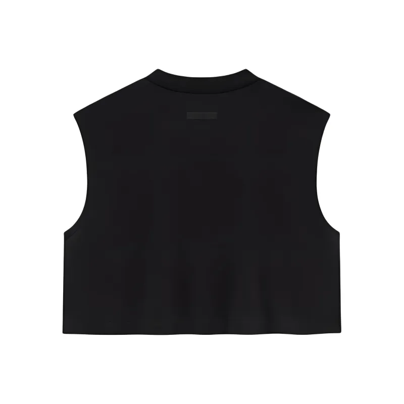 Fear Of God Essentials Women'ss Tri Blend Cropped Muscle Tee Black-1