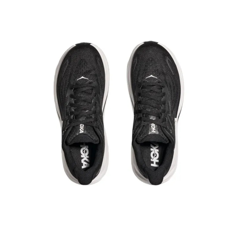 HOKA ONE ONE Anti Slip Wear Resistant Low Top Casual Running Shoes Men's Black White-3