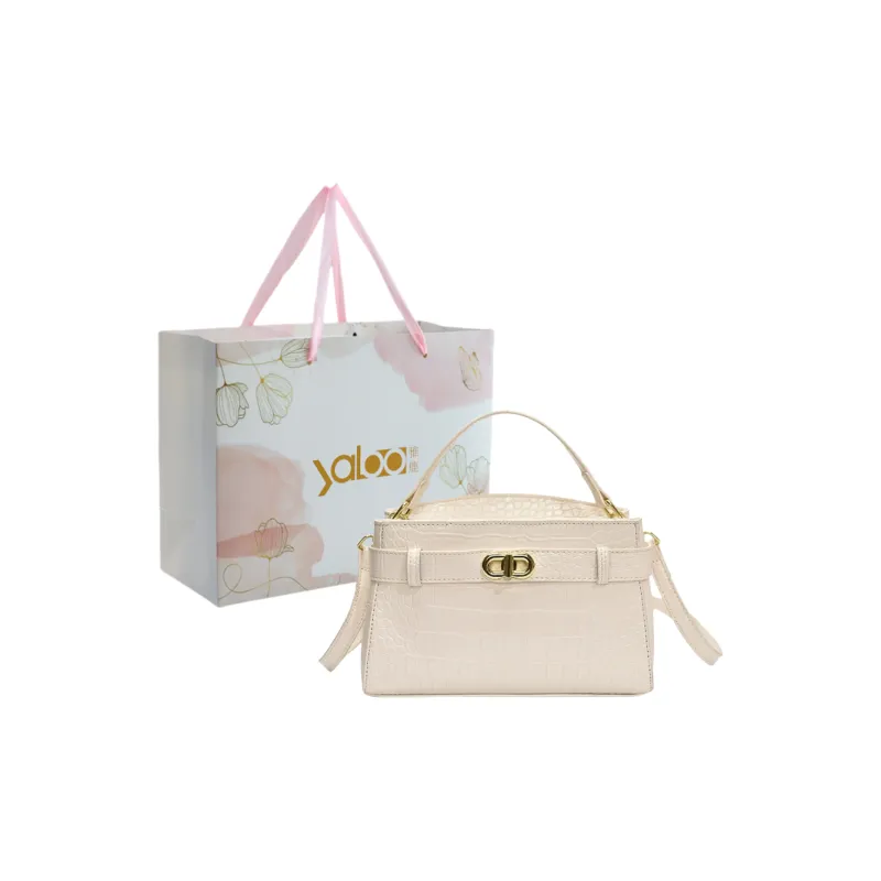 Yalu PU Shoulder Bag, Crossbody Bag, Handbag Unisex Luo Dai Pink/White/Black-4