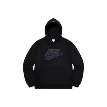 Supreme Nike Leather Applique Hooded Sweatshirt