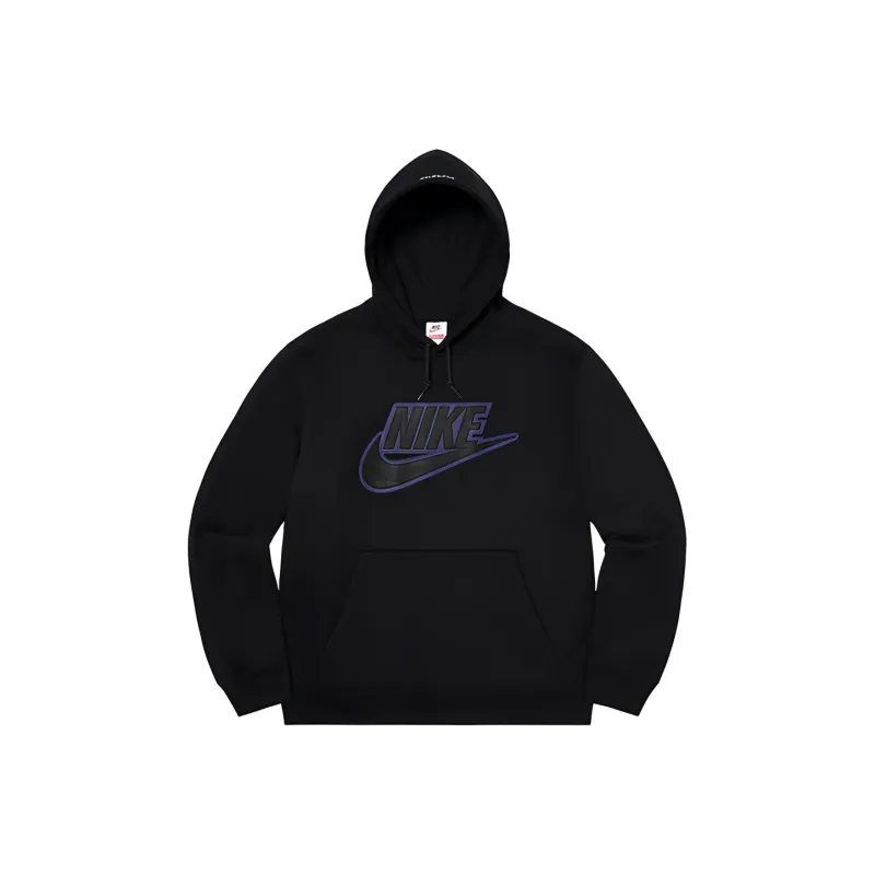 Supreme Nike Leather Applique Hooded Sweatshirt-0