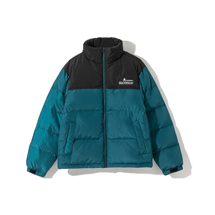 Tokidoki Geometric Pattern Stand Collar Loose Fit Thickened Cropped Down Jacket Unisex-5