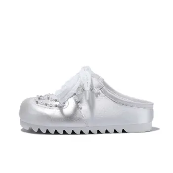 SELAIYA Closed Toe Slippers Women's Silver