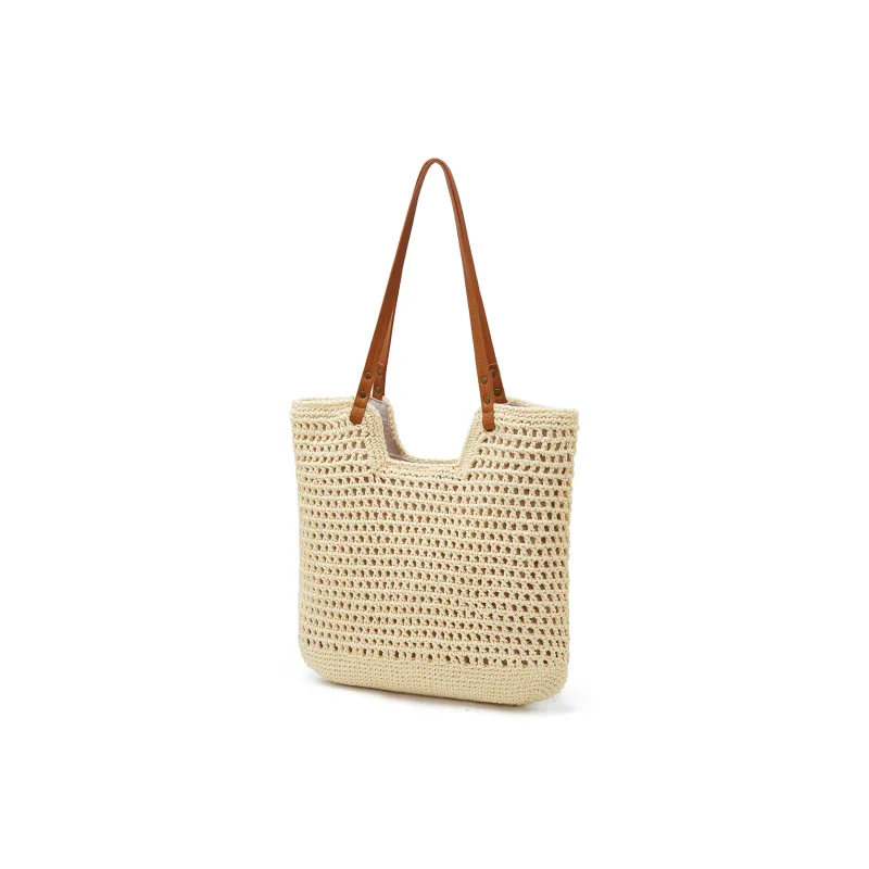 Old Man's Head Fabric Shoulder Bag Women's White/Apricot-6