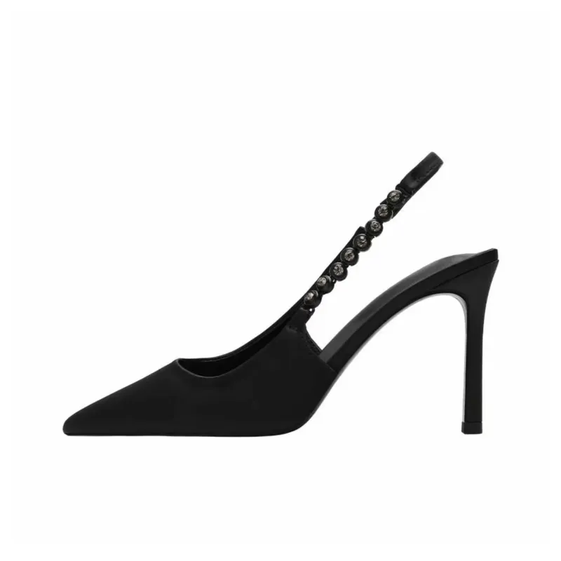 CZRSK Slim Heel High Heels 8CM Women's Black-0