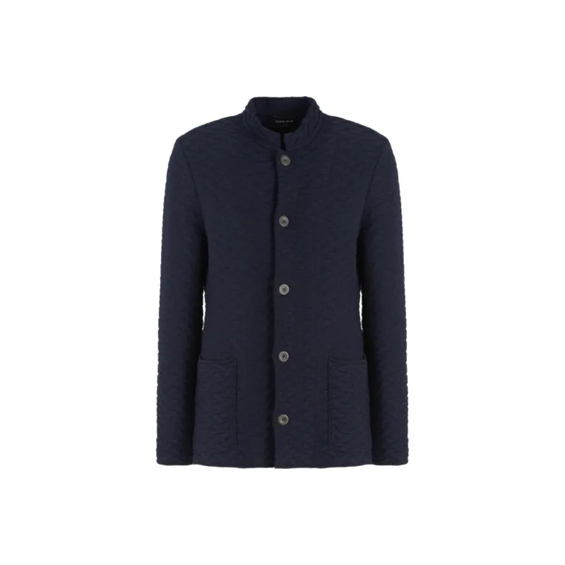 GIORGIO ARMANI Single breasted Knit Virgin wool Jacket-0