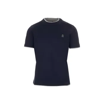 Brunello Cucinelli T-Shirts Men Blue