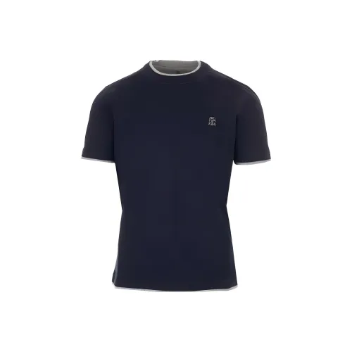 Brunello Cucinelli T-Shirts Men Blue