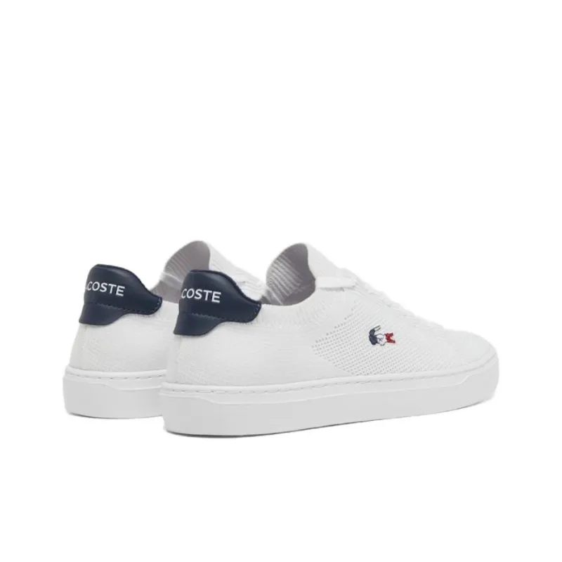 LACOSTE Anti Slip Wear Resistant Low Top Skateboard Shoes Men's White-3