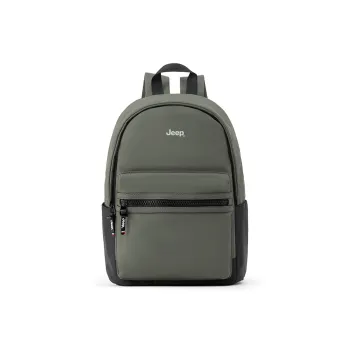 Jeep Oxford Patchwork PU Lightweight High School And University Student Backpack With Laptop Compartment Unisex Jasper