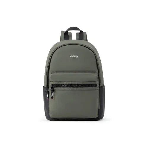 Jeep Oxford Patchwork PU Lightweight High School And University Student Backpack With Laptop Compartment Unisex Jasper