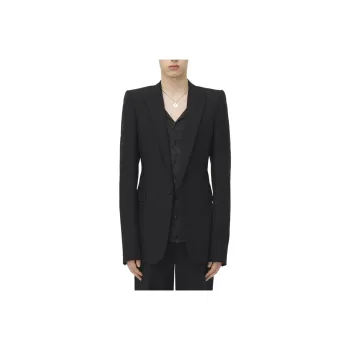 Alexander McQueen Stacked Shoulder Single Breasted Jacket