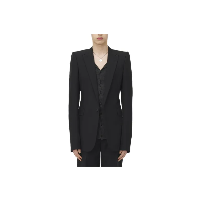 Alexander McQueen Stacked Shoulder Single Breasted Jacket-0