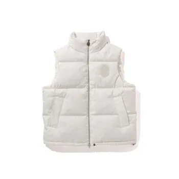 A BATHING APE Tonal Solid Camo Puffer Down Vest Men's