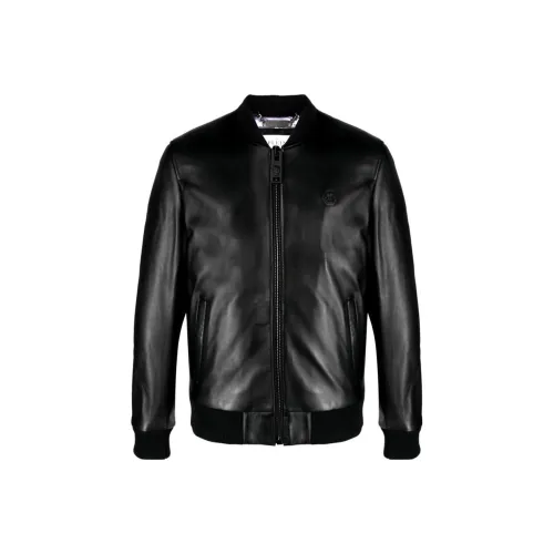 PHILIPP PLEIN Skull&Bones Leather Jacket