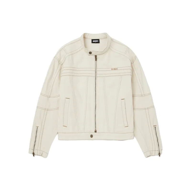 NERDY Denim Jacket Unisex Ivory-0