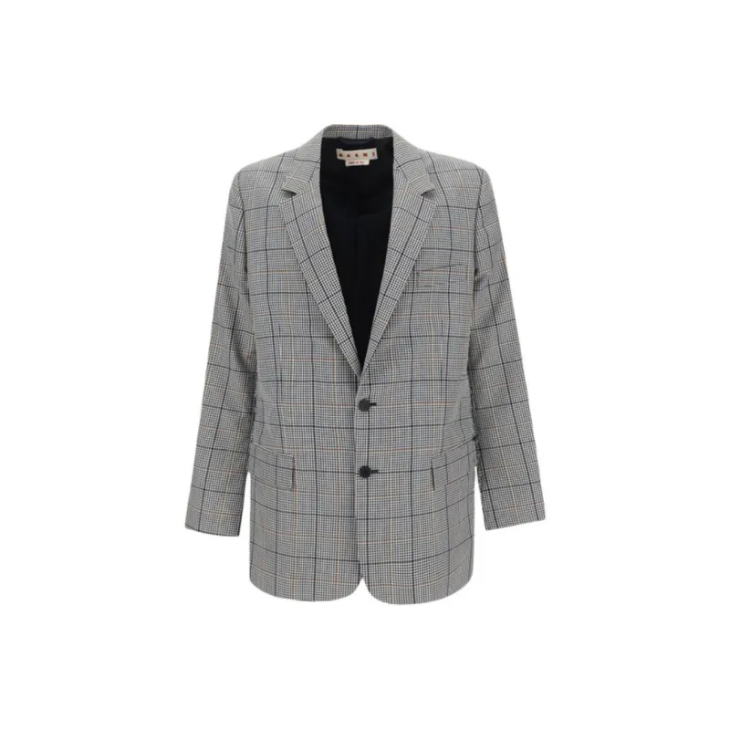 MARNI Single-Breasted Checked Blazer-0