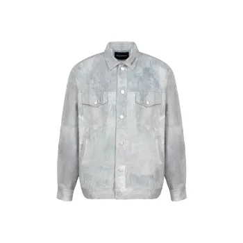 BING Denim Jacket Unisex Light Silver Gray