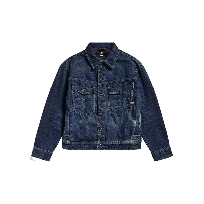 G STAR RAW Denim Jacket Men's Worn Himalayan Blue-0