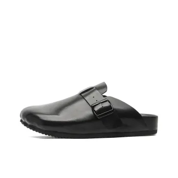 JIETEGONGYANG Rubber Sole Odor Resistant Abrasion Resistant Slip Resistant Closed Toe Slippers Men's Black