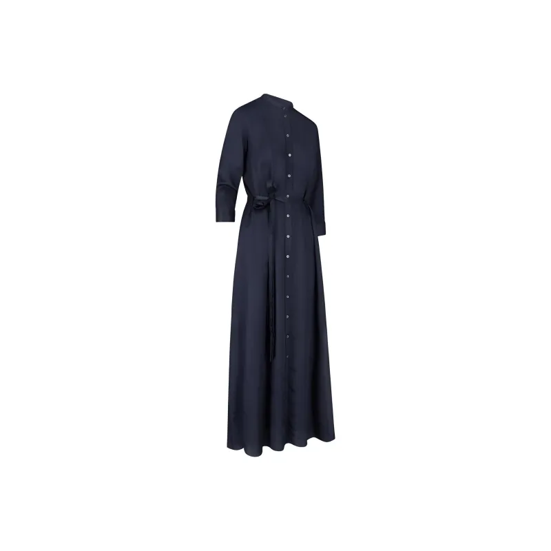 ASPESI Long Sleeved Dress Women's Marine Blue-2