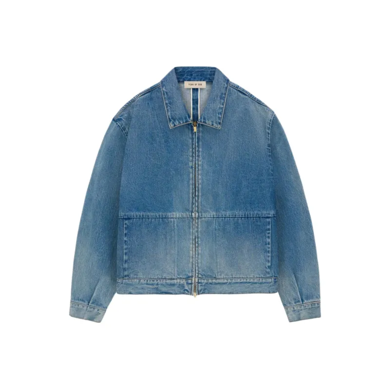 Fear Of God Drop Shoulder Zipped Denim Jacket-0