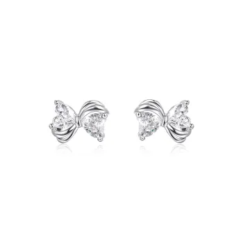 WAW S999 Sterling Silver Stud With Zircon Stud Earrings Women's